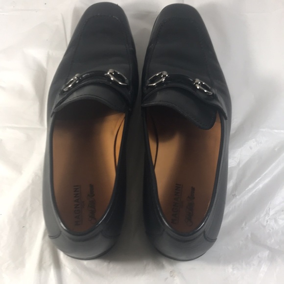 Magnanni Mens  Black Leather Naza Bit  Slip On  Loafers
